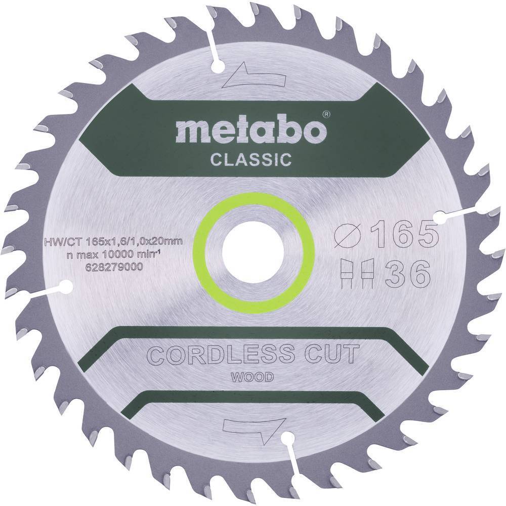 Metabo CORDLESS CUT WOOD CLASSIC 628279000 Lama circolare 165 x 20 x 1 mm
