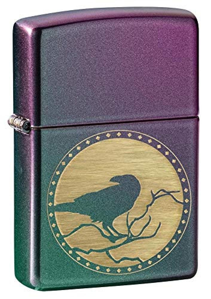 Zippo Accendino 49186 Raven Antivento Ricaricabile Lighter Briquet Feuerzeug Enc