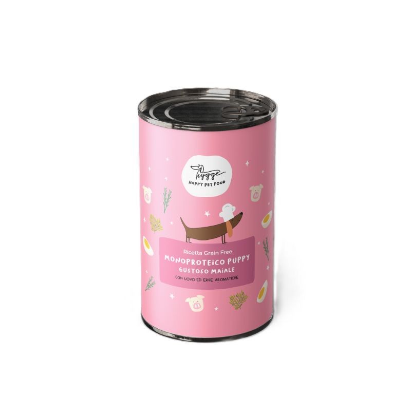 Hygge dog grain free puppy maiale con uovo ed erbette 400gr