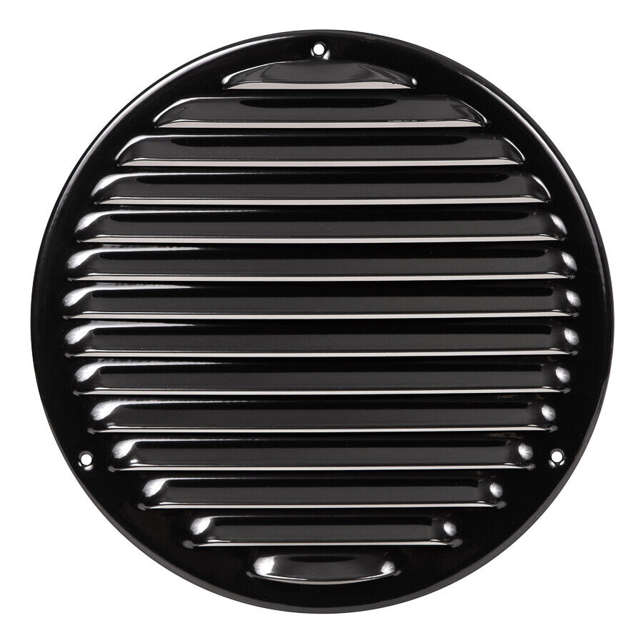 Metallo Nero Rotondo Aeratore Griglia 200mm/240mm con Mosca Schermo Piatto Tubo