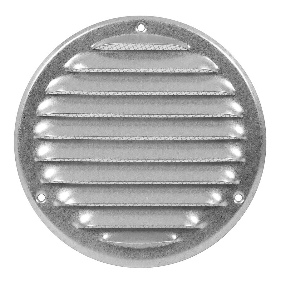 Acciaio Zincato Rotondo Aeratore Griglia 125mm/164mm Con Fly Schermo Flat Cover