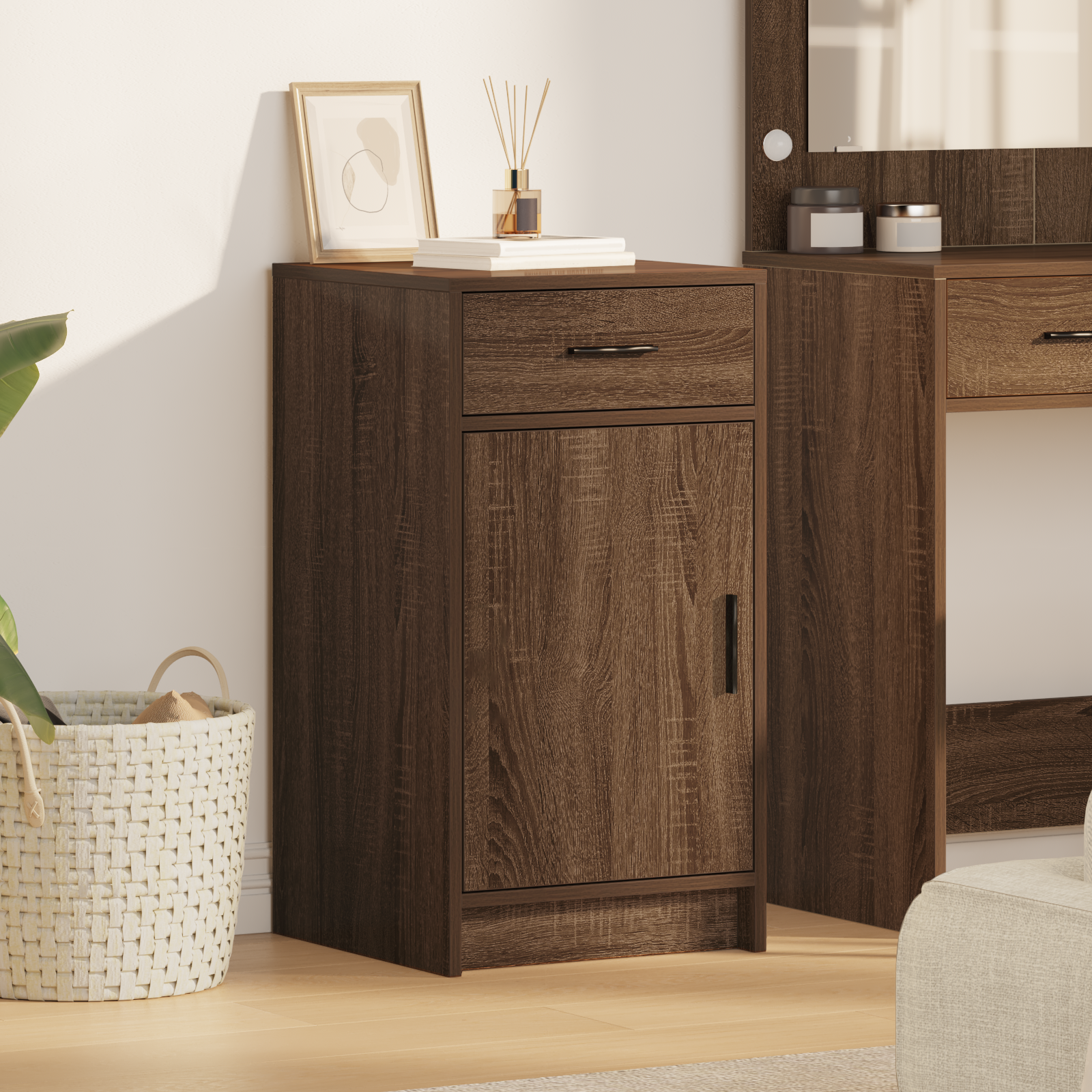 Sideboard Marrone Rovere 40x41x75 cm Legno ingegnerizzato