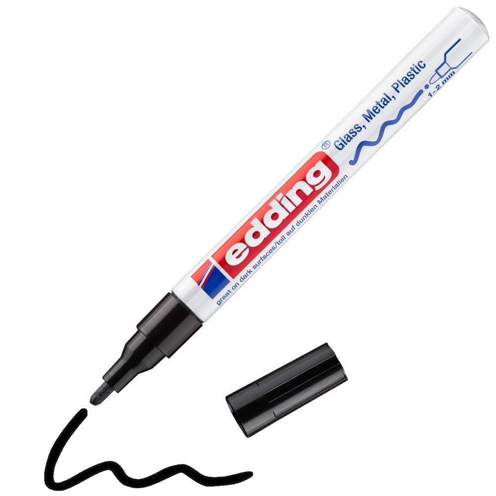 edding 751 gloss paint marker - black - 1 paint marker - round nib 1-2 mm - pain