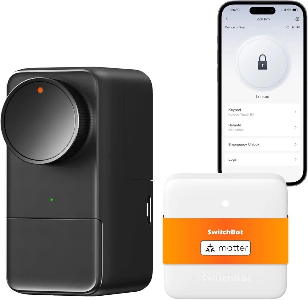 SwitchBot WiFi Smart Lock Pro con Hub Mini, Serratura Senza Chiave
