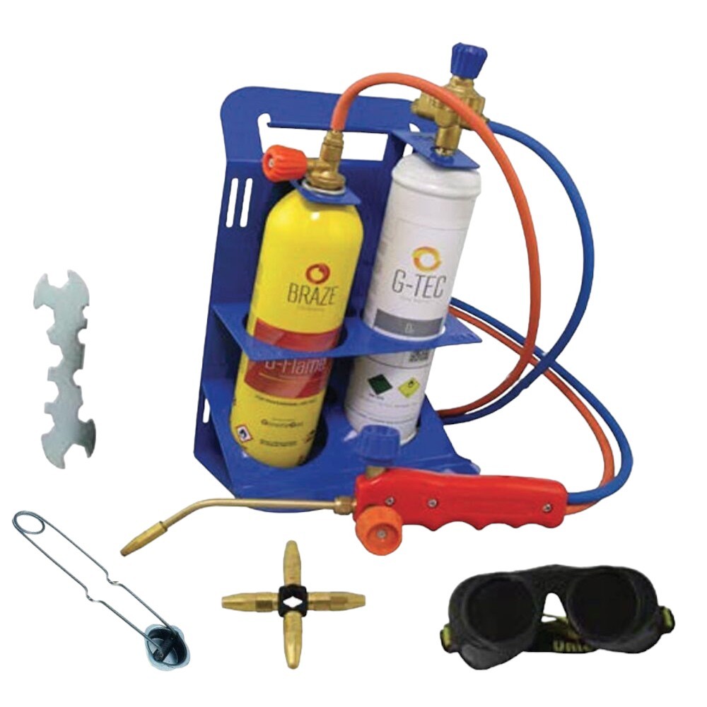 Kit cannello portatile saldatura bombole gas ossigeno autogena brasatura