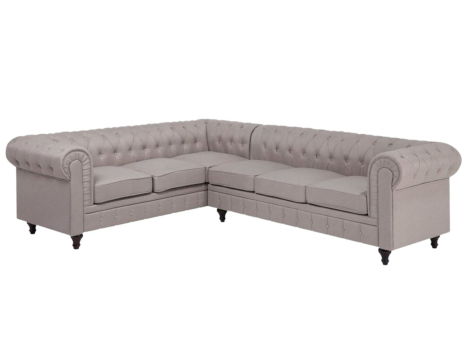Divano angolare vintage in tessuto beige versione destra CHESTERFIELD