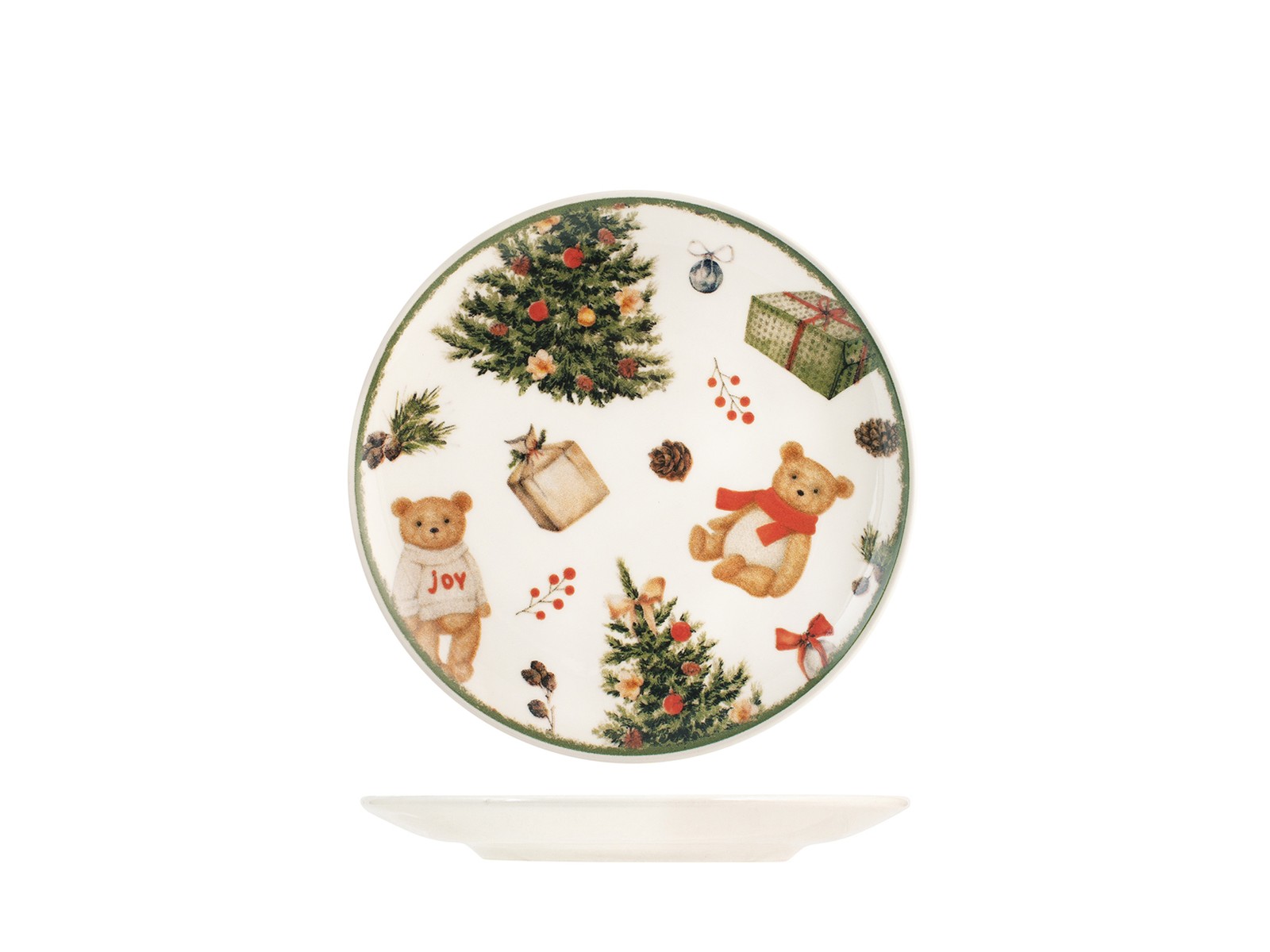 H&H Servizio Tavola 18 Pezzi In Stoneware Decorato Teddy Bear, Multicolore