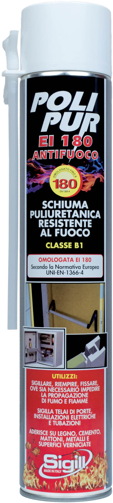 SCHIUMA POLIURETANICA IGNIFUGA -EI 180- ANTIFUOCO ALTE TEMPERATURE 750ML - PIGAL