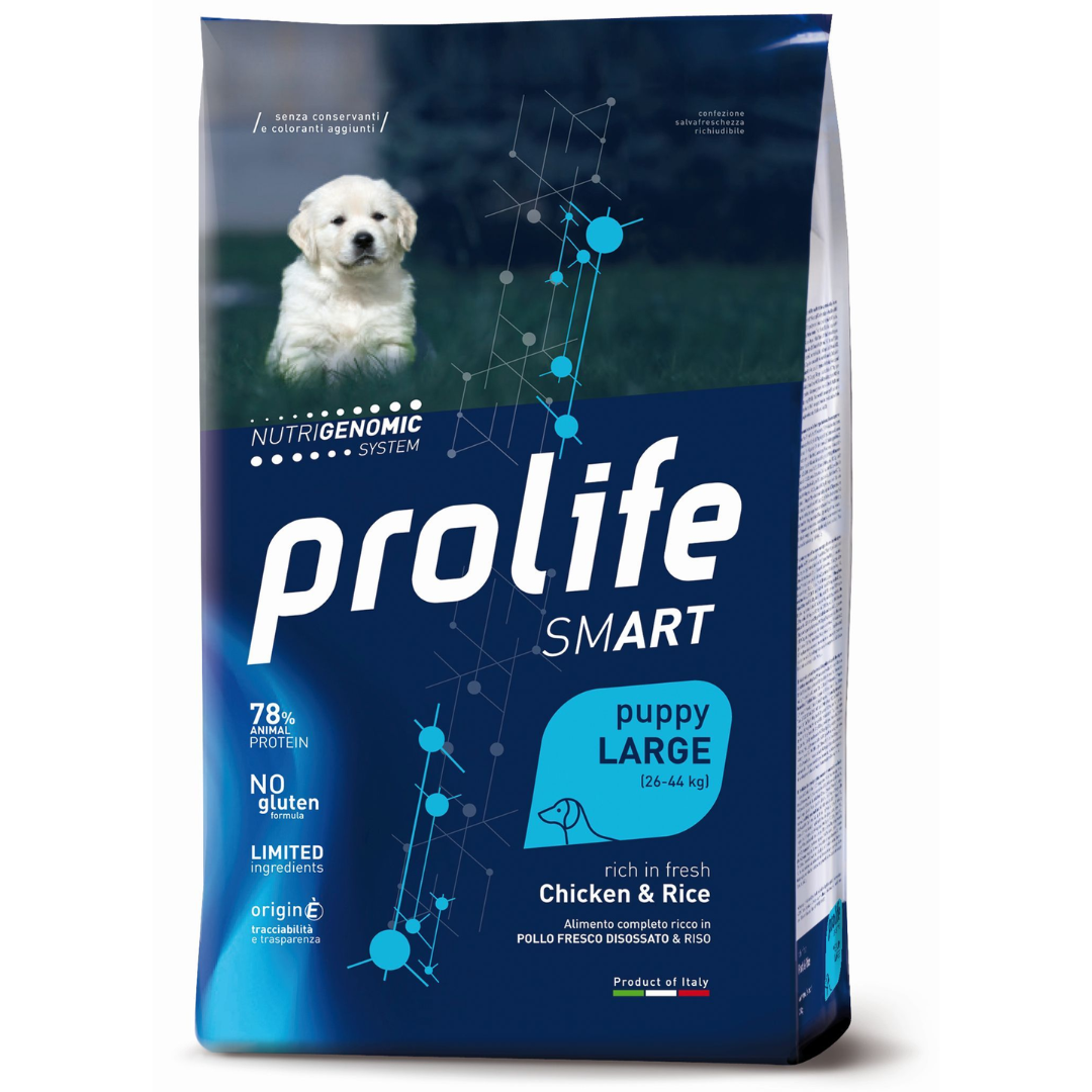 PROLIFE DOG PUPPY 10kg large SM CHICKEN E RICE alimento completo per cani