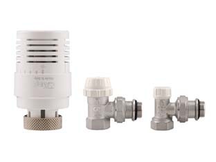 KIT VALVOLE TERMOSTATICHE AD ANGOLO ATTACCO F ART.KIT3  F 1/2    ITAP