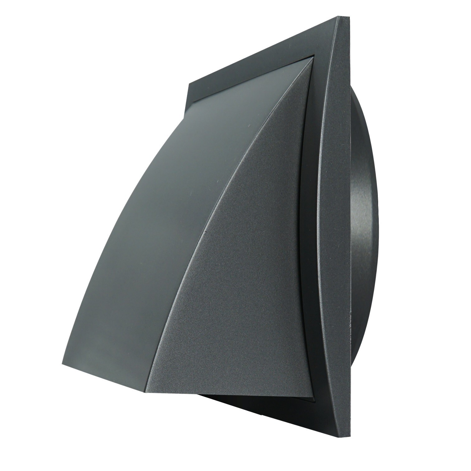 Antracite Muro Presa Condotto Cowl 150mm x 150mm/100mm Tubo Linguetta