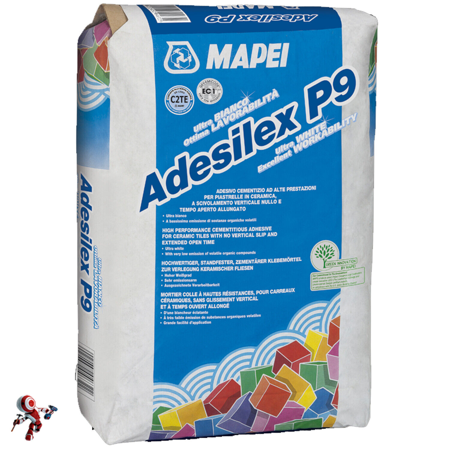 MAPEI MAPEI ADESILEX P9 GRIGIO KG.25 COLLA PER PIASTRELLE E PIETRE