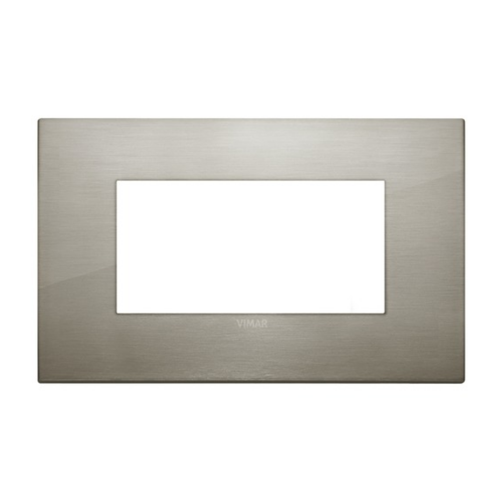 PLACCA CLASSIC 4 MODULI ACCIAIO SPAZZOLATO  - VIW 19654.08