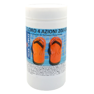 CLORO 4 AZIONI IN PASTIGLIE DA 200GR PER PISCINE- 1 Kg- LAPI- pezzi 1