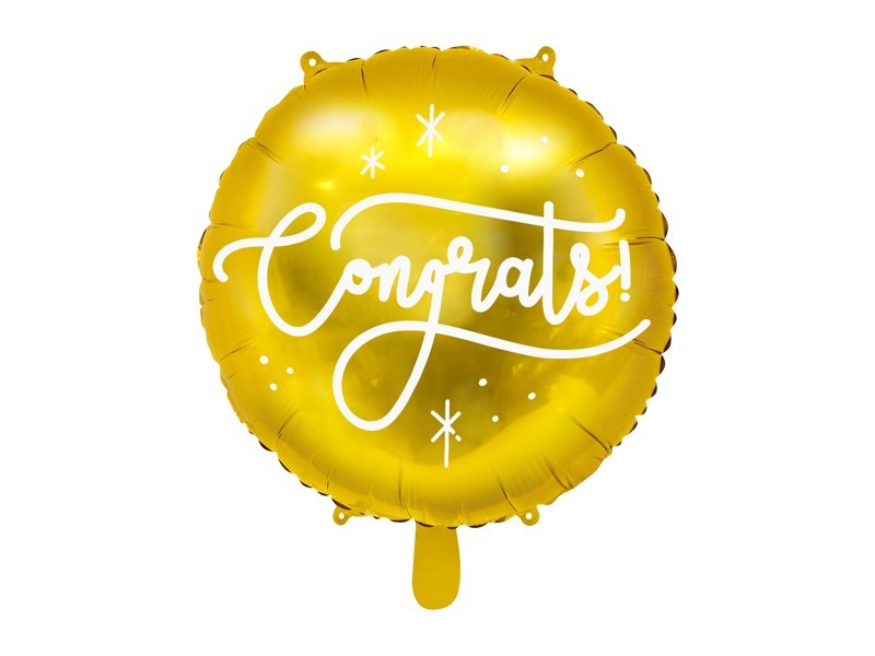 Palloncino mylar Cm. 35 Gold - Congrats!