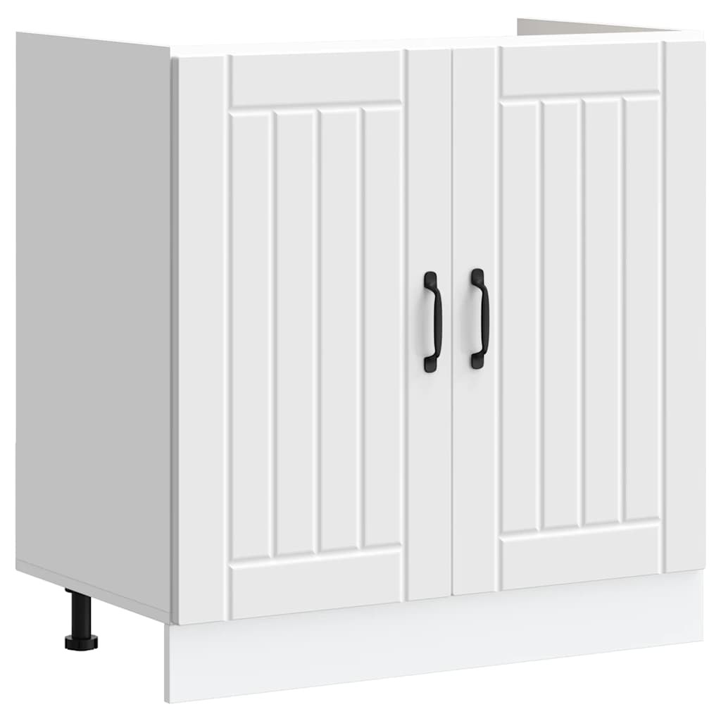 vidaXL Mobile Base Lavello Lucca Bianco in Legno Multistrato
