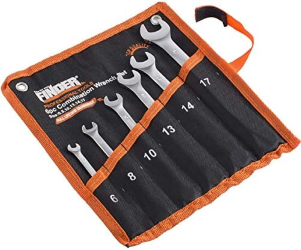 Finder BS192109D Combination Wrench Set, Open and Box End Metric Spanner Set, 6m