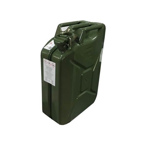 Tanica metallo verde 20 litri omologata Gu/Tuv trasporto liquidi benzina acqua c