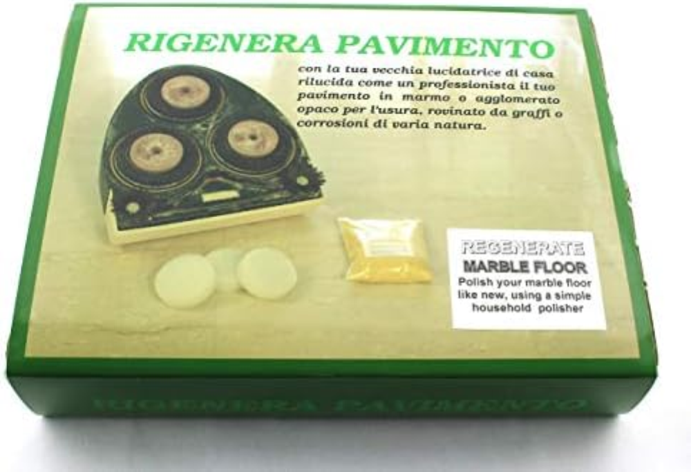 KIT RIGENERA PAVIMENTO MARMO con lucidatrice domestica con dischi da 3 pollici