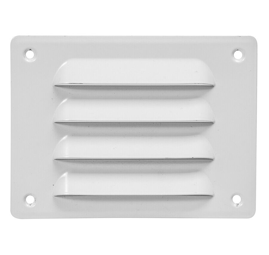 Metallo Bianco Aeratore Griglia 140mm x 105mm Con Fly Schermo Piatto Louvre Tubo