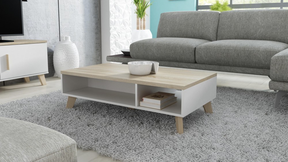 Panca Lotta 110 bianca + rovere Sonoma