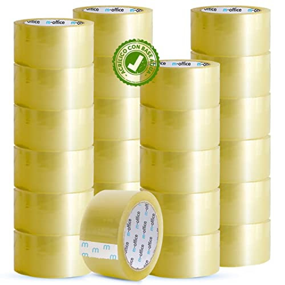 (TG. 48mm x 120 m) m-office Cinta Adhesiva Transparente, Cinta de Embalar Adhesi
