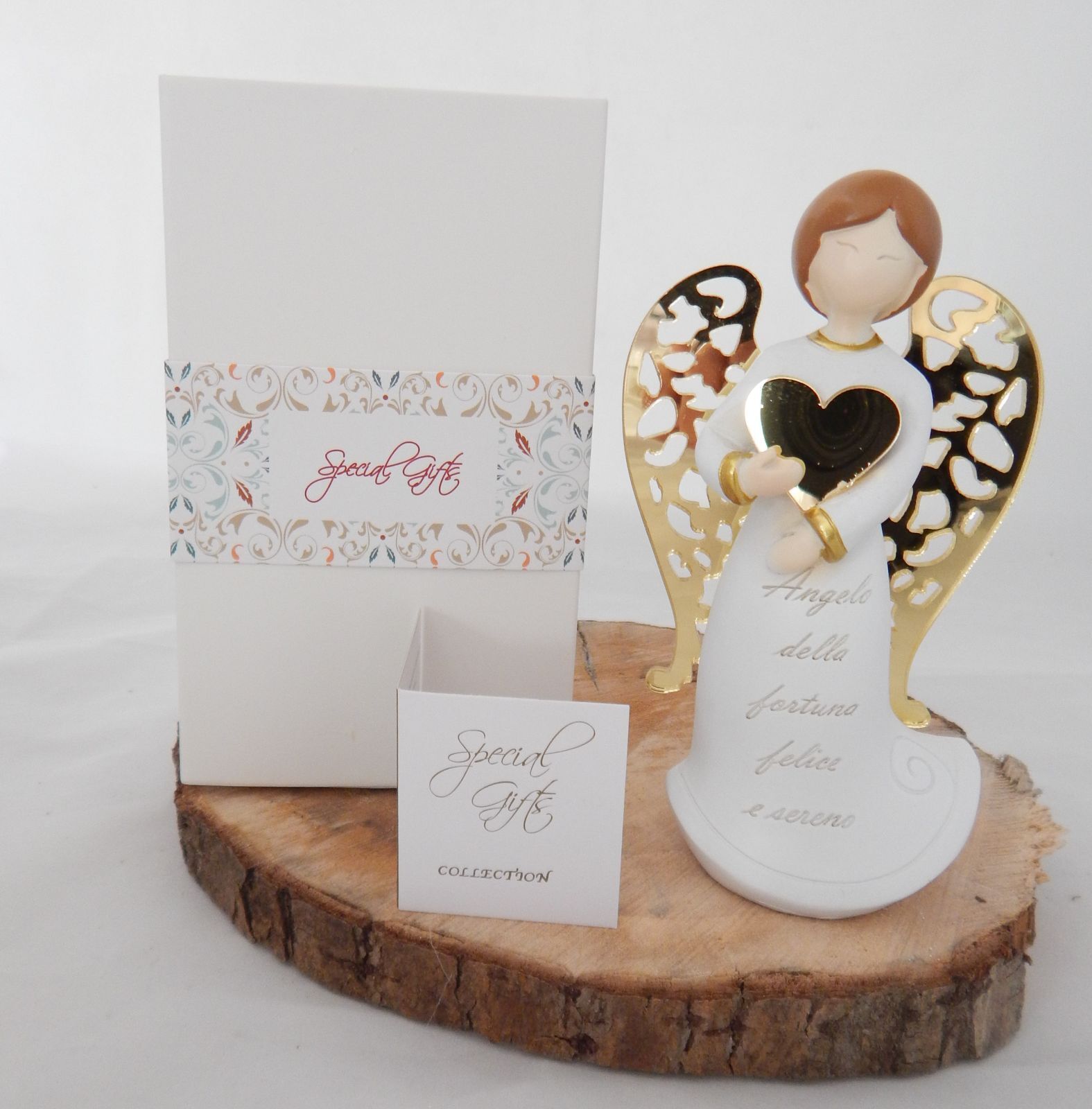 Bomboniera Angelo Ali Plexi Oro Bimbo Boy Con Box