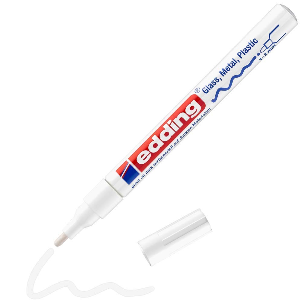 edding 751 gloss paint marker - white - 1 paint marker - round nib 1-2 mm - pain
