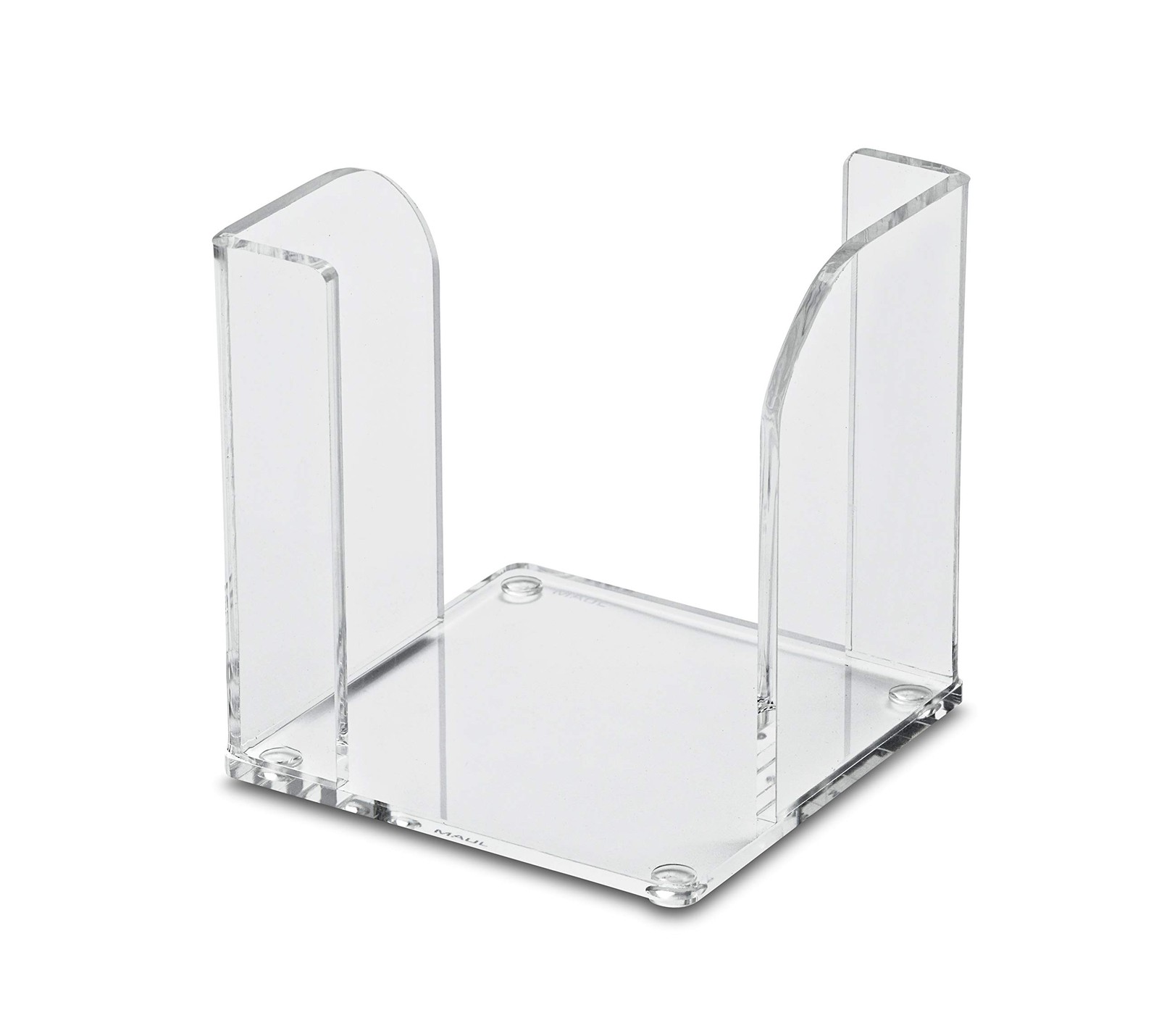 Maul Acrylic Note Box, 9 x 9 cm, Stylish Desk Organiser for Notes, Paper and Not