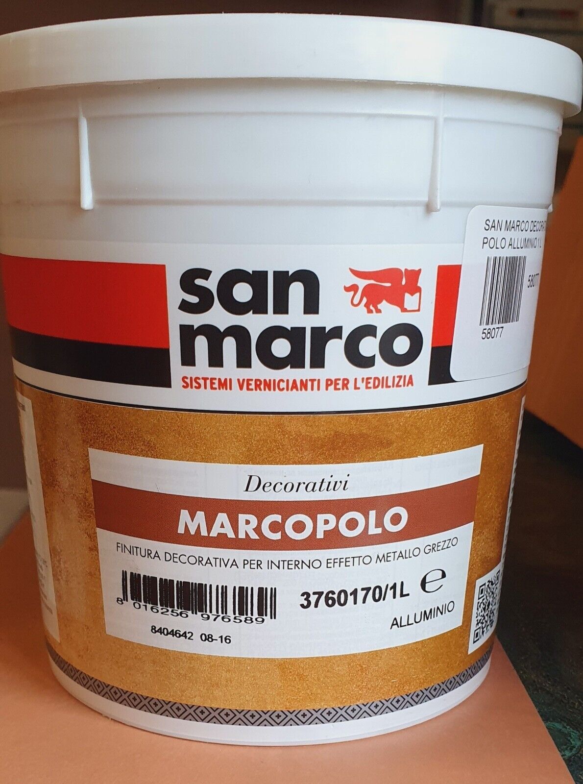 Vernice Decorativa per Interni San Marco serie Marcopolo effetto Alluminio 1 L