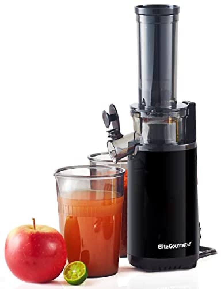Elite Gourmet EJX600 Compact Masticating Slow Juicer, Cold Press Juice Extractor