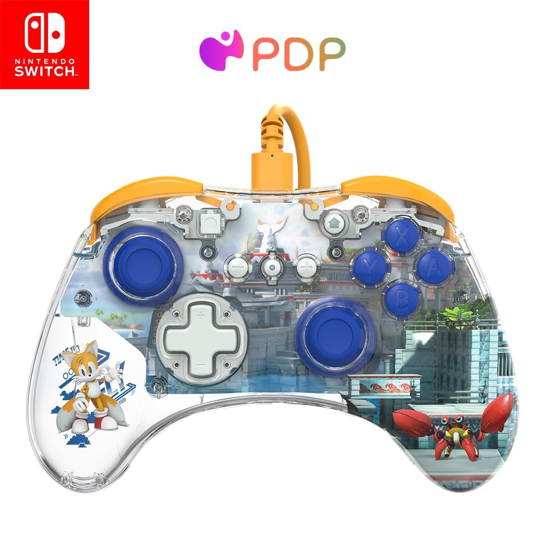 PDP REALMz Wired LED Light-up Pro Controller: Tails For Ninten (Nintendo Switch)