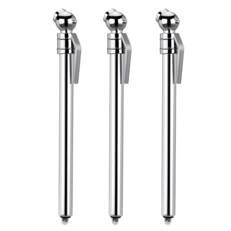 3Pcs Metallo Matita Tyre Pressure  5-50 PSI Universale per Auto Della Bicic5388