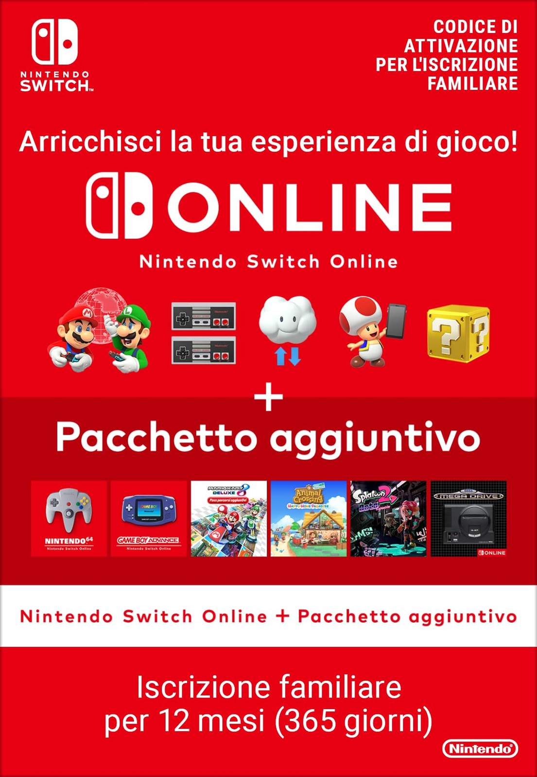 Nintendo Switch Online + Pacchetto aggiuntivo (Iscrizione fami (Nintendo Switch)