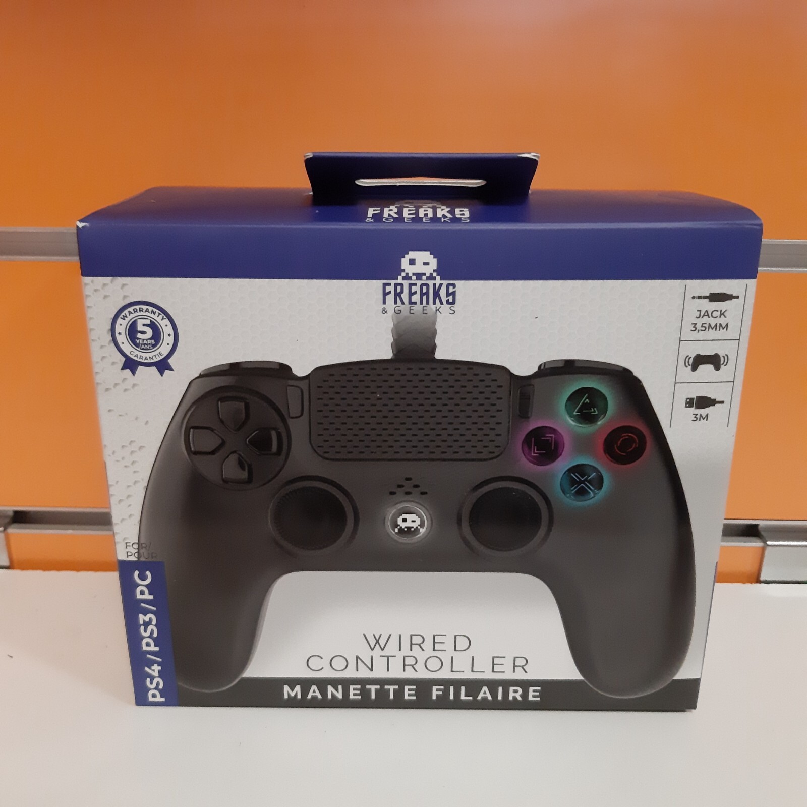 Controller Freaks & Geeks Black con Cavo USB per PS3, PS4 e PC NUOVO SIGILLATO