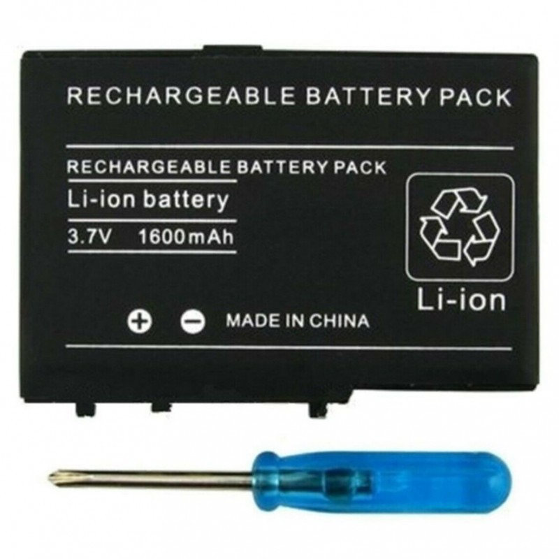 BATTERIA + CACCIAVITE PER NINTENDO DS LITE, NDSL, LI-ION 3.7V 1000 mAh
