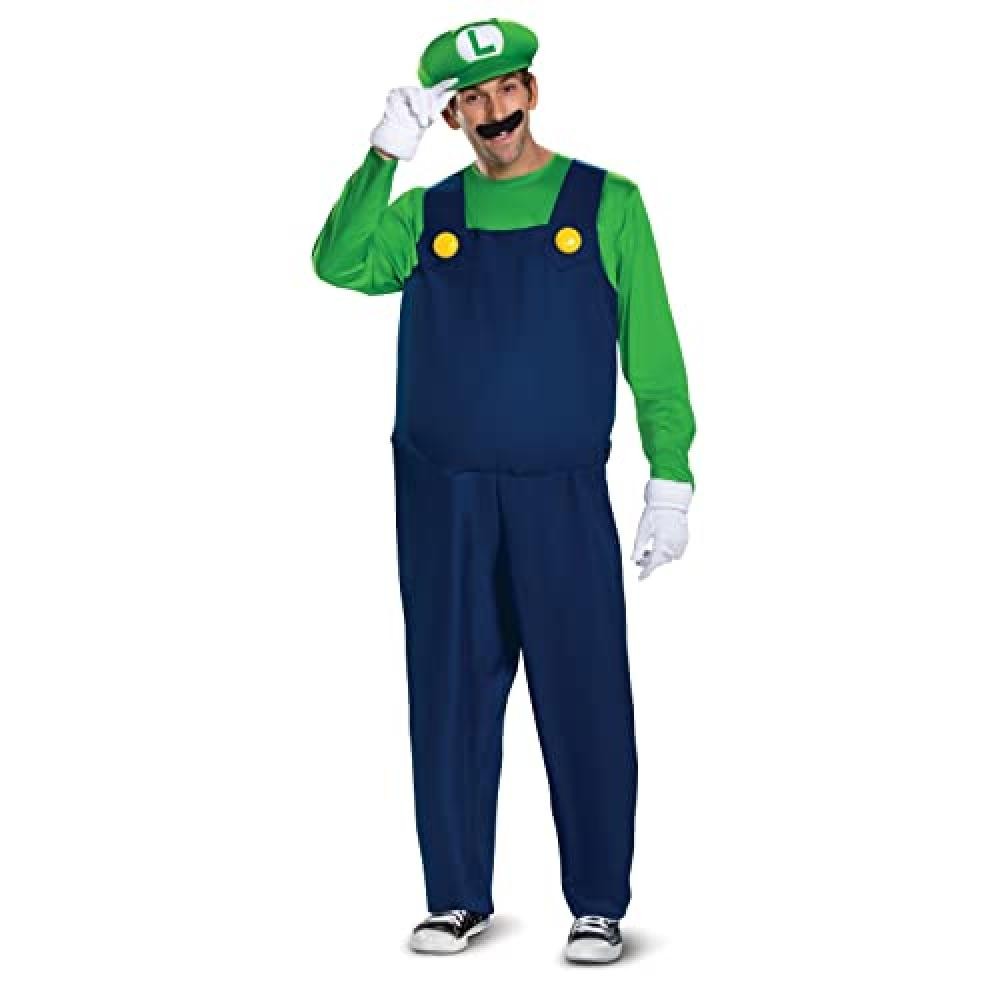 (TG. XL) Super Mario Bros Deluxe Costumi, Luigi, XL Uomo - NUOVO