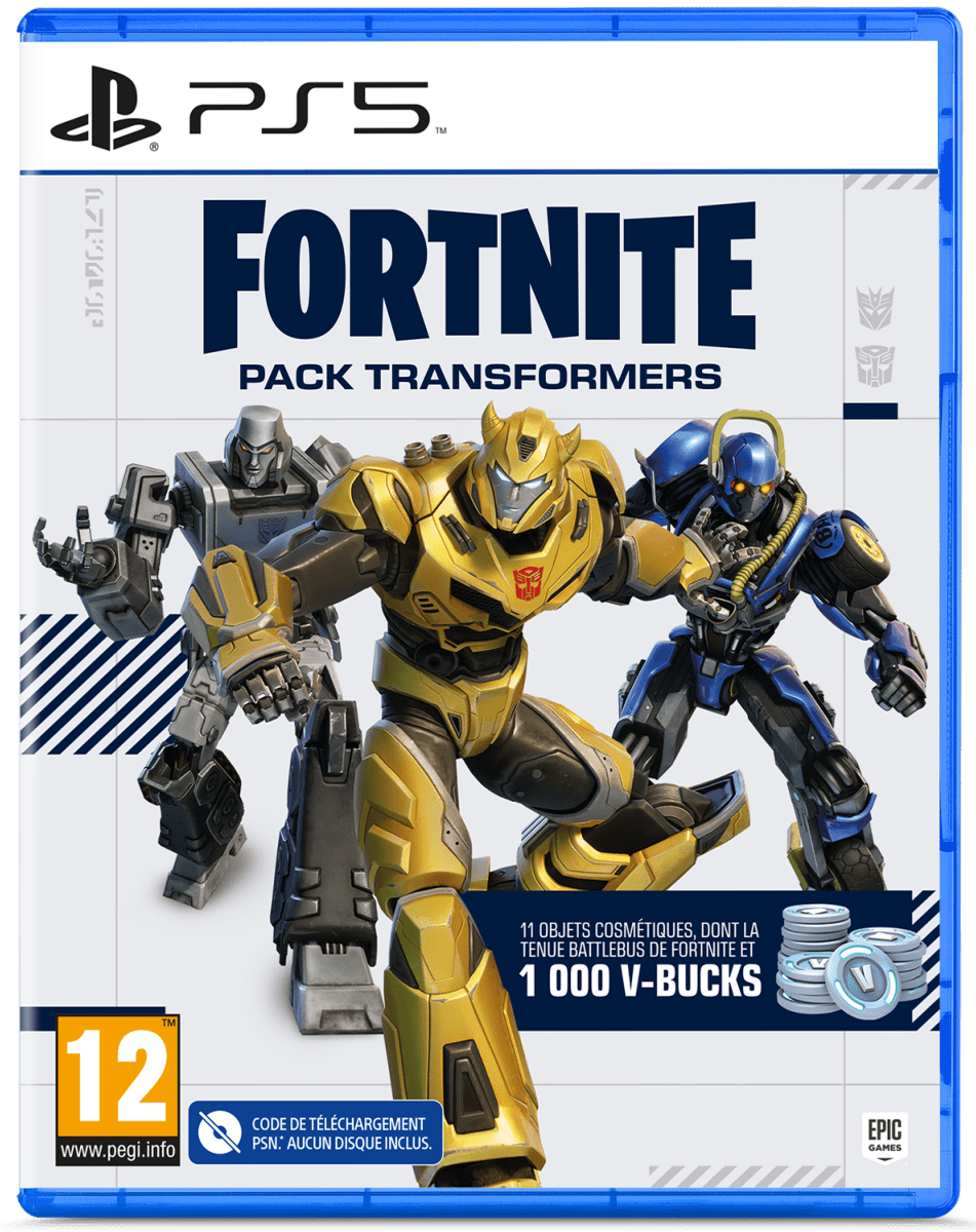 Fortnite Pack Transformers PS5 - 1000 V-Bucks inclus !