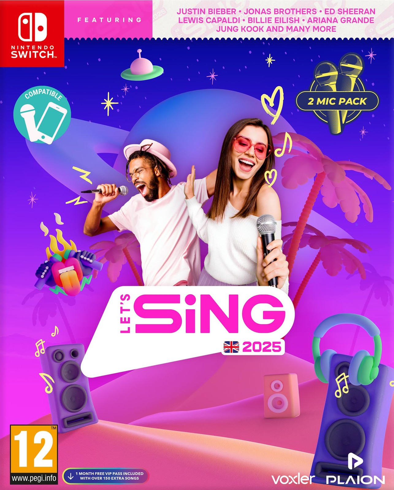 Let's Sing 2025 2 Mic Pack - UK Edition (Nintendo Switch) (Nintendo Switch)