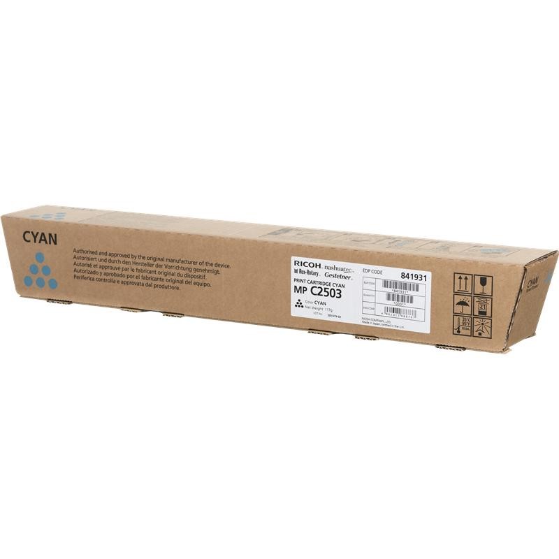 TONER ORIGINALE RICOH MPC2503 CIANO 841931 PER RICOH AFICIO MP C2003,MP C2004SP,