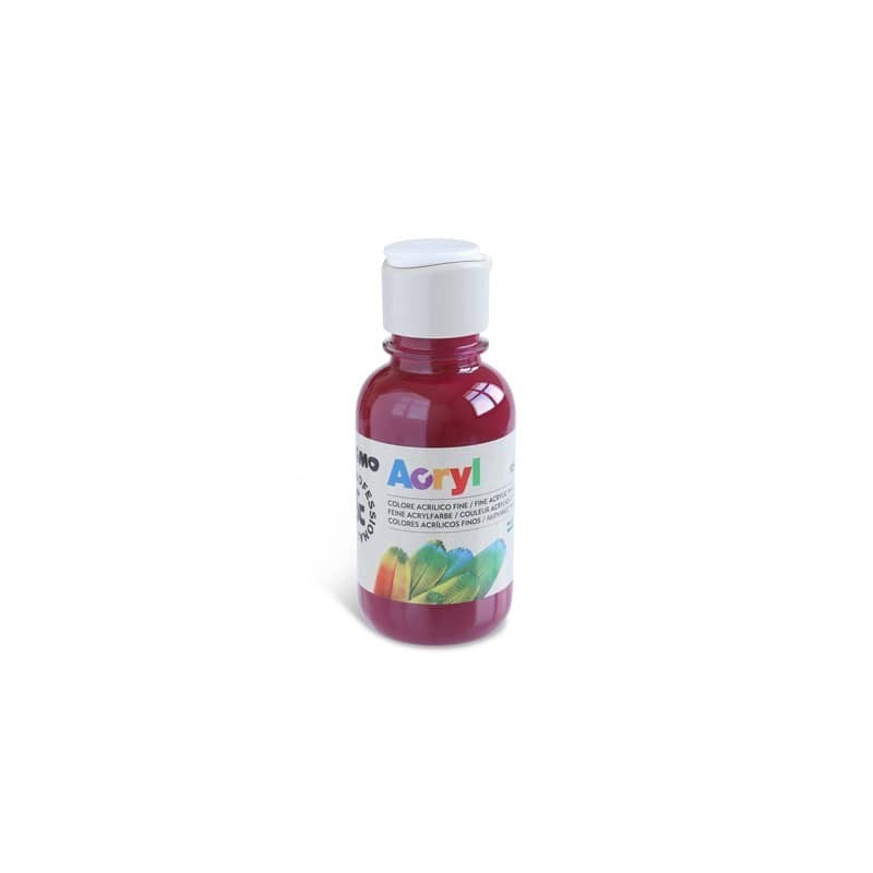 Colore acrilico Primo in bottiglia PET con tappo dosatore 125 ml - 320 bordeaux