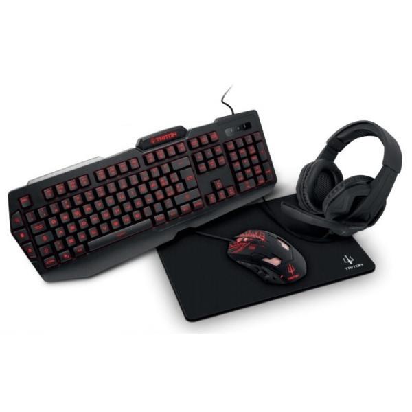 4703674 STARTER KIT GAMING TRITON by Atlantis KT410: TASTIERA RETROILLUM 3Colori