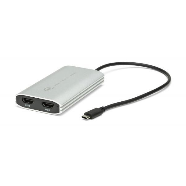 OWCCADPDL2HDMI  Adapter Thunderbolt 3 > Dual HDMI 4Ksilver/ black , 26cm, con Di