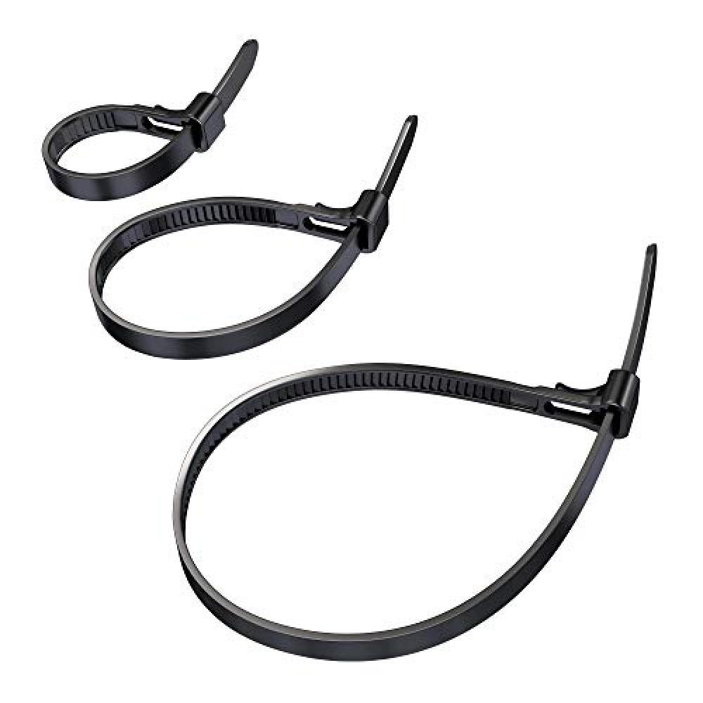(TG. 100, 150, 200 mm x 7.4 mm) KabelDirekt - Fascette Riutilizzabili - 7.4 mm x