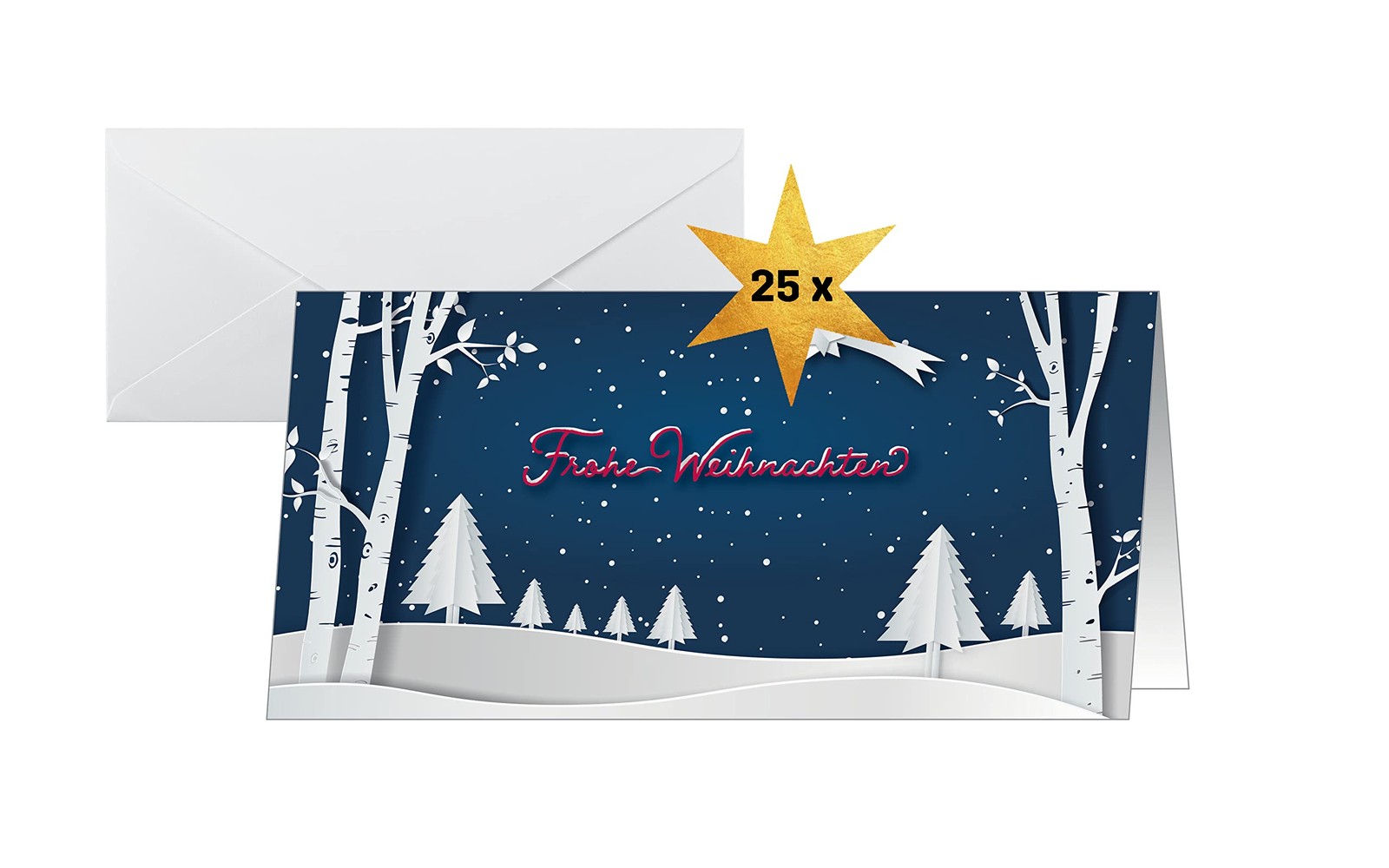 SIGEL DS087 Christmas cards "Pop-up winter landscape", DL, 25 cards incl. envelo