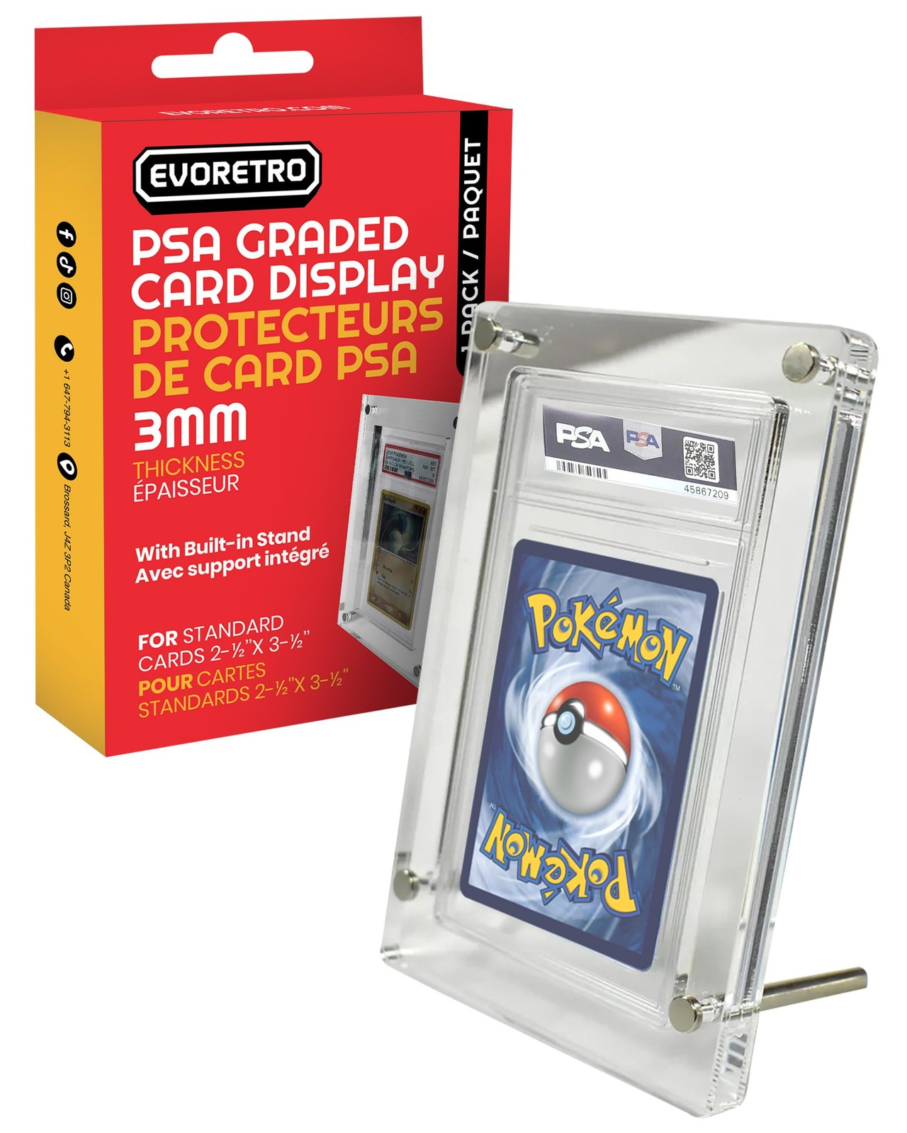 Acryl Karten Display Ständer Kompatibel für Pokemon PSA Graded Card - 1 Stück mi