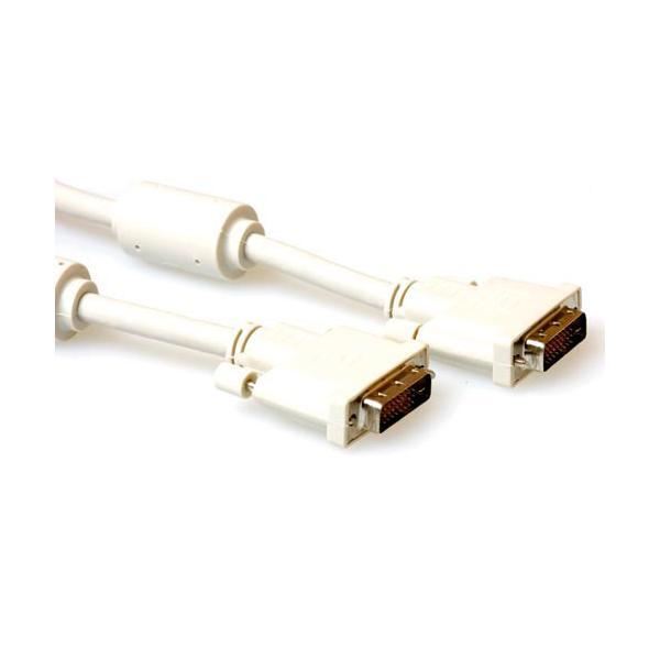 ACT DVI-D Dual Link connection cable, M - M, Ivory 10.0m cavo DVI 10 m