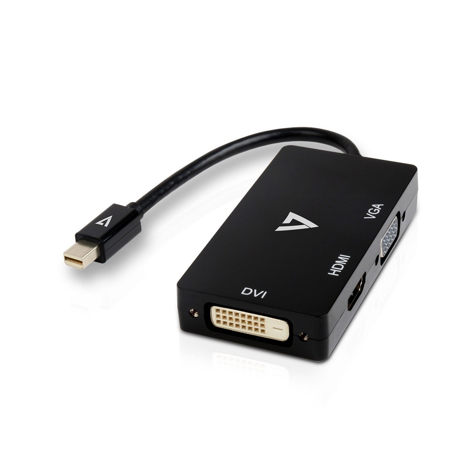 V7 V7MDP-VGADVIHDMI-1E Mini DisplayPort Adapter (m) to VGA, HDMI or DVI (f)
