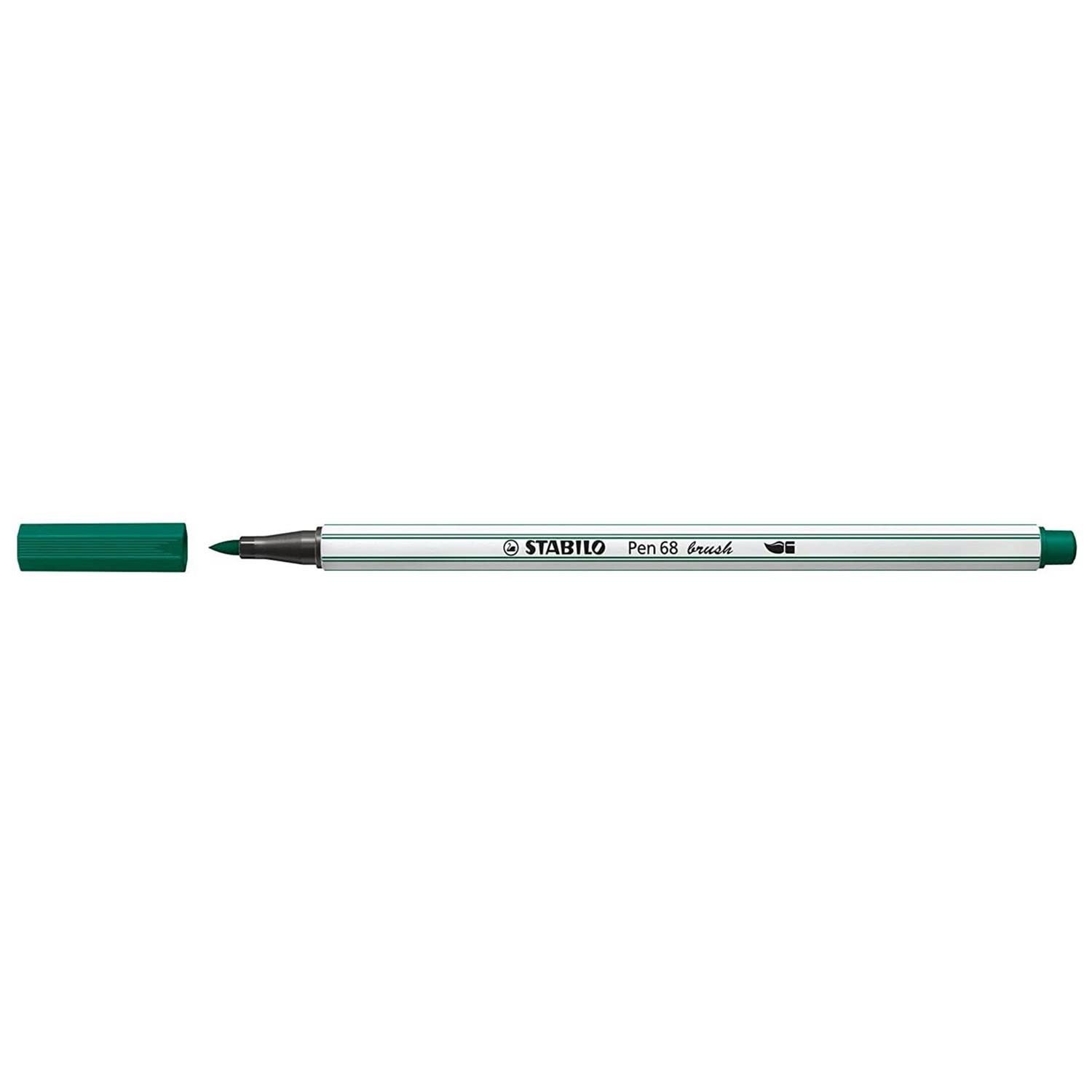 STABILO Pen 68 Brush Pens Pack of 3 Pine Green