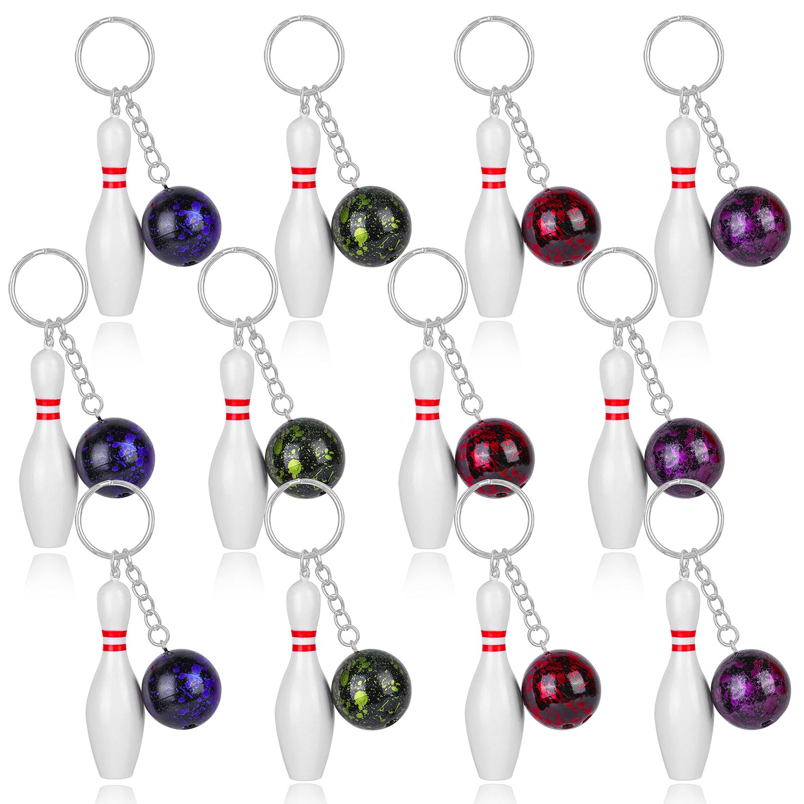 12 mini portachiavi bowling – bowling sfera bowling ago portachiavi (g5t)